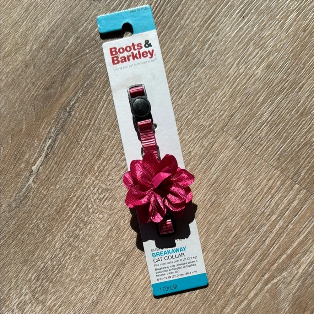 Boots & Barkley pink flower bow breakaway cat collar girly pretty cute 🎀 kitty